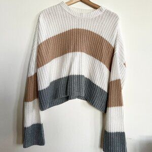 Moon & Madison Multicolored Striped Women's Pullover Sweater / Size L